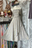 Beautiful Grey Spaghetti Straps A-line Prom Dress With Strappy Back HZ1022