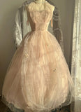 Cute Pink Halter Neck Sleeveless Tulle Puff Prom Dress HZ1022
