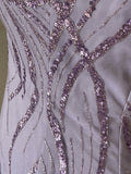Elegant V-neck Purple Sequin Spaghetti Strap Mini Homecoming Dress HZ1022