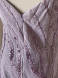 Elegant V-neck Purple Sequin Spaghetti Strap Mini Homecoming Dress HZ1022