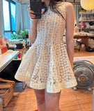 Sweet White Lace Sleeveless Daisy A-Line Mini 16th Birthday Homecoming Dress HZ1022