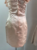 Cute Pink Off-shoulder Satin Tight-fitting Hip 17th Birthday Homecoming Dress HZ1022