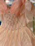 Shiny Pink Beaded Sling Petal Skirt Princess 17th Birthday Homecoming Dress HZ1022