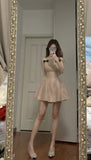 Sweet Pink Halter Neck Bow Satin A-Line Homecoming Dress HZ1022
