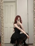 Shiny Black Spaghetti Strap Sequined Tulle Irregular Skirt 17th Birthday Homecoming Dress HZ1022