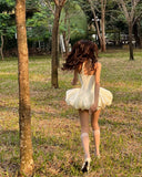Cute Princess Sling Slim Fishbone Puffy Skirt 17th Birthday Homecoming Dress HZ1022