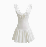 Pure Desire Girl V-neck Slim-fitting Lace-up Bow Waist A-line 17th Birthday Homecoming Dress HZ1022