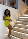 Sexy Bias-cut Halter Neck Ribbon Sleeveless Backless Slim Fit 17th Birthday Homecoming Dress HZ1022