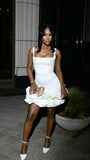 Cute Square Neck Straps Satin Bud Skirt Birthday Dress Homecoming Dress HZ1022