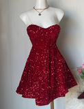 Shiny Sweet Sequined Sleeveless A-Line 17th Birthday Homecoming Dress HZ1022
