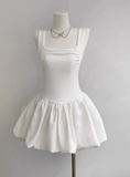 Sweet Square Neck Sleeveless Waist Ballet Puffy Birthday Tutu Homecoming Dress HZ1022