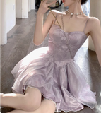 Sweet Purple Princess Puffy Strapless Homecoming Dress HZ1022