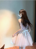 Princess Strap Pink Tulle A-line 17th Birthday Homecoming Dress HZ1022