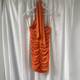 Beautiful Orange Halter Neck Deep V neck Revealing Backpack Hip 17th Birthday Homecoming Dress HZ1022