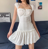 Sexy Low-cut Ruffled Waist Halter Neck A-line 17th Birthday Homecoming Dress HZ1022