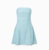Sweet Polka Dot Lace Tube Top A-Line Homecoming Dress HZ1022