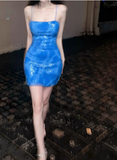 Sexy Royal Blue Backless Sling Slim Fit Hip 17th Birthday Homecoming Dress HZ1022