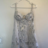 Pretty Strap White Sequin Lace Mini 17th Birthday Homecoming Dress HZ1022