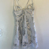 Pretty Strap White Sequin Lace Mini 17th Birthday Homecoming Dress HZ1022