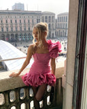 Sweet Pink Three-dimensional Flower Bud Skirt 17th Birthday Homecoming Dress HZ1022