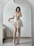 Sexy Lace Suspender Princess Dress Fishbone A-line Birthday Dress Homecoming Dress HZ1022