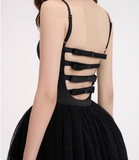 Sweet Sling Backless Bow A-line Fluffy Lace Birthday Dress Homecoming Dress HZ1022