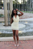 Elegant Halterneck Sleeveless Beaded Waist Birthday Short Dress Homecoming Dress HZ1022