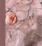 Tender Pink One Shoulder 3D Flower Chiffon Layered Mermaid Prom Dress HZ1022