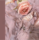 Tender Pink One Shoulder 3D Flower Chiffon Layered Mermaid Prom Dress HZ1022