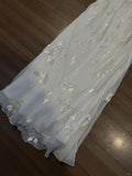 Elegant White Swing Neck Sequin Chiffon Long Prom Dress HZ1022