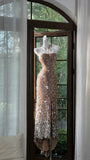 Shiny Halterneck Large Sequined Slit Mermaid Prom Dress HZ1022