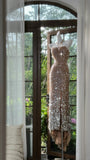 Shiny Halterneck Large Sequined Slit Mermaid Prom Dress HZ1022