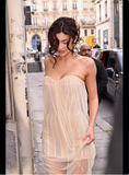 Sexy White Strapless Herringbone Tulle Homecoming Dress HZ1022