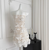 Beautiful Round Neck Mesh Splicing Sleeveless Lace Waist Birthday Skirt Homecoming Dress HZ1022