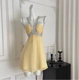 Beautiful Heavy Sequined Halter Neck Suspender Chiffon 17th Birthday Homecoming Dress HZ1022
