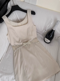 Elegant Square Neck Sleeveless Hollow Diamond Birthday Short Skirt Homecoming Dress HZ1022