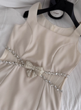 Elegant Square Neck Sleeveless Hollow Diamond Birthday Short Skirt Homecoming Dress HZ1022