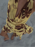 Sexy Swing Neck Halter Print Irregular Backless Birthday Short Skirt Homecoming Dress HZ1022