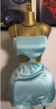 Sexy Hollow Mint Green Satin Mini 17th Birthday Short Skirt Homecoming Dress HZ1022