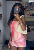 Design Pink Pattern Tube Top Hip Birthday Skirt Homecoming Dress HZ1022