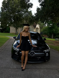 Sexy Black Low Cut A Line Birthday Dress Homecoming Dress HZ1022