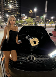 Irregular Black Tube Top Hip 17th Birthday Short Skirt Homecoming Dress HZ1022
