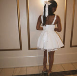 Cute Shoulder Strap A-line Back Strappy 17th Birthday Short Skirt Homecoming Dress HZ1022