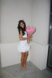 Princess Strap Square Neck Satin Bud Skirt Homecoming Dress HZ1022