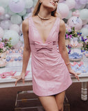 Sweet 17th Birthday V-Neck Bow Homecoming Dress HZ1022