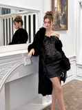 Sexy One Shoulder Bow Lace Satin 21st Birthday Homecoming Dress HZ1022