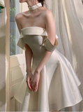 Elegant And Simple Satin One Shoulder A-line Birthday Dress Homecoming Dress HZ1022