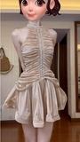 Sweet Waist Rhinestone A-line Cake Birthday Dress Homecoming Dress HZ1022