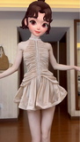 Sweet Waist Rhinestone A-line Cake Birthday Dress Homecoming Dress HZ1022