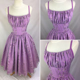 Sweet Purple Flower Embroidery Waist A-line 16th Birthday Homecoming Dress HZ1022
